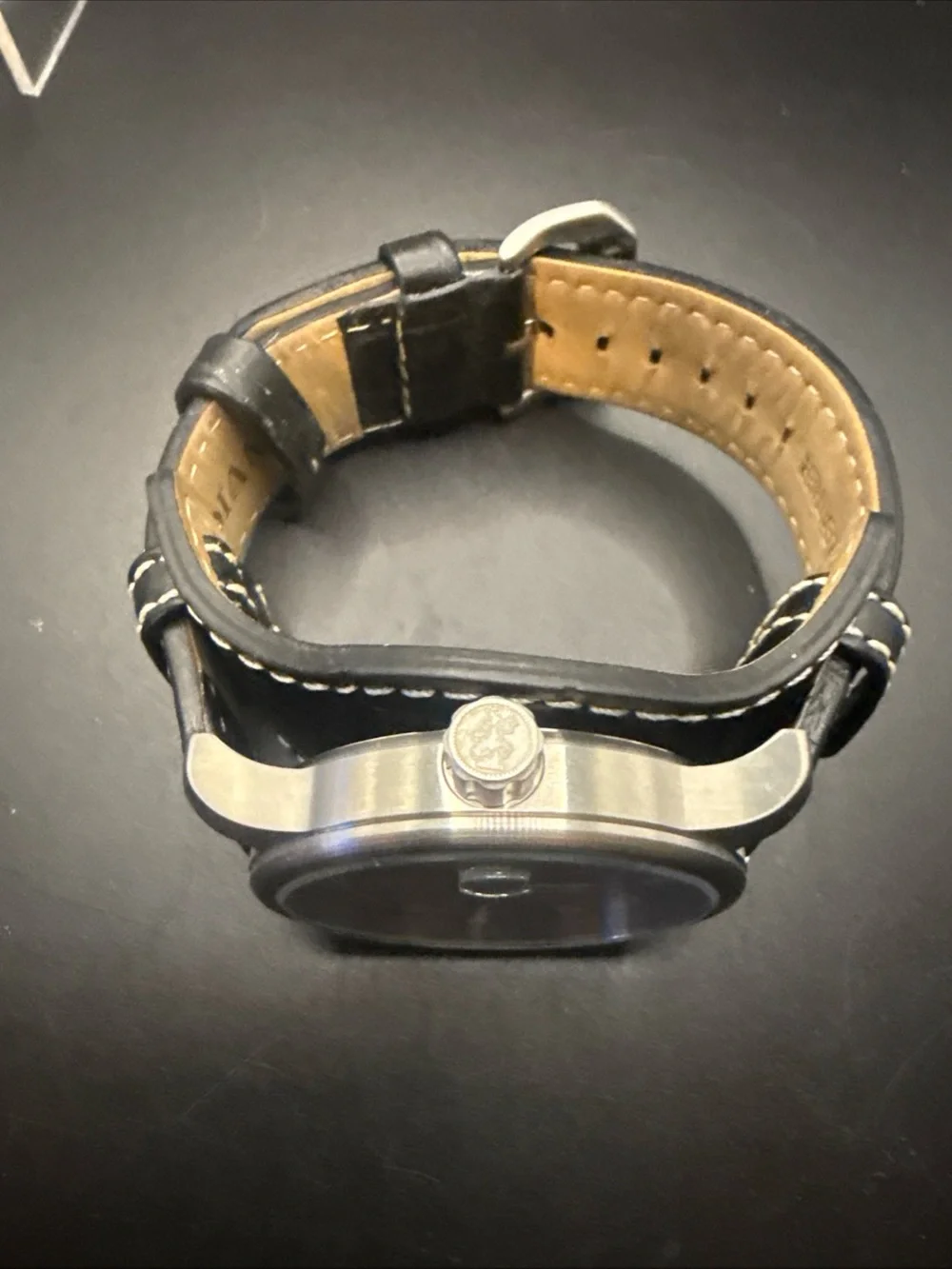 Invicta Men's Watch I-Force Quartz Blue Dial Steel Case Brown Strap New Battery